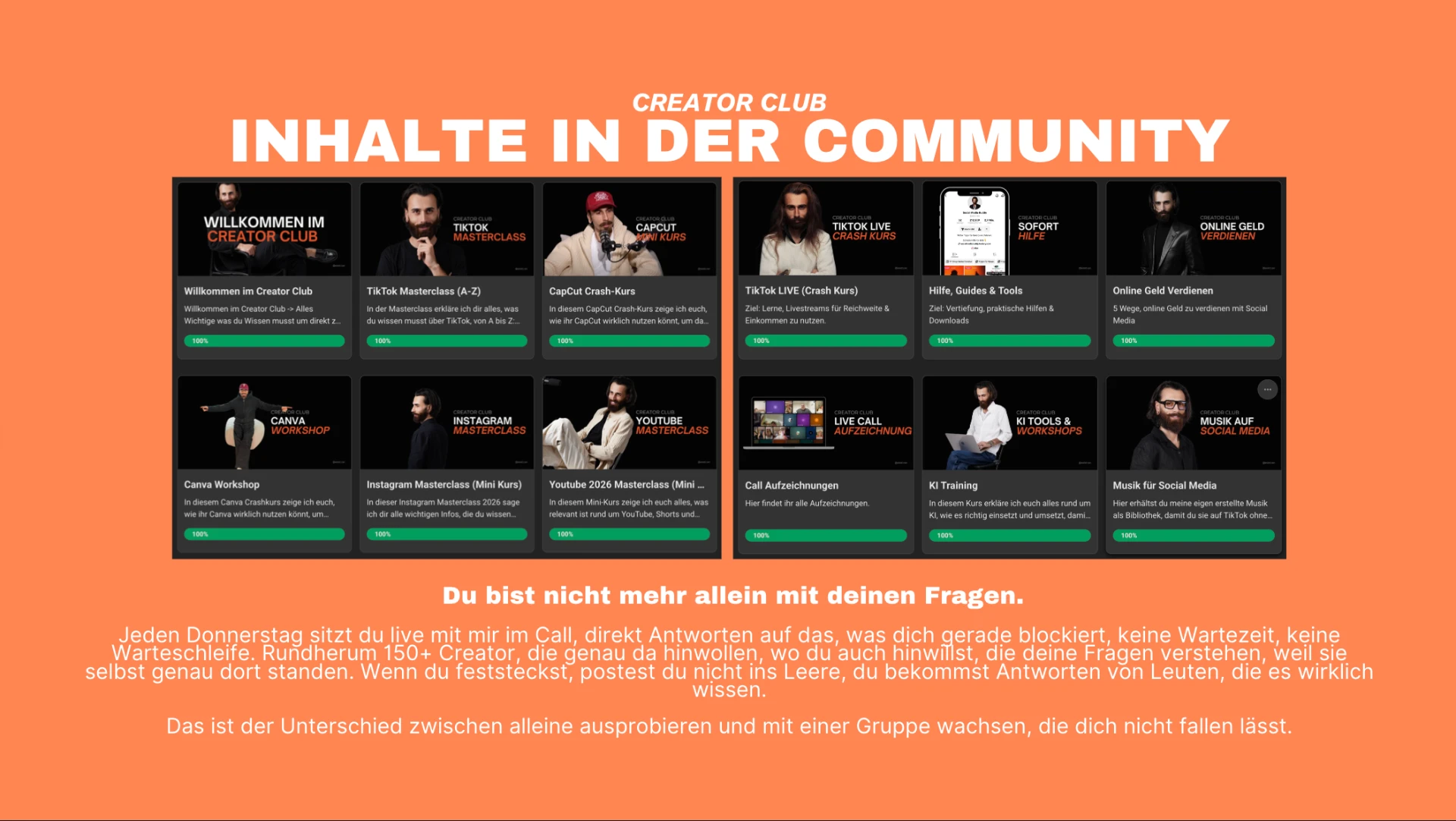 Inhalte in der Creator Club Community